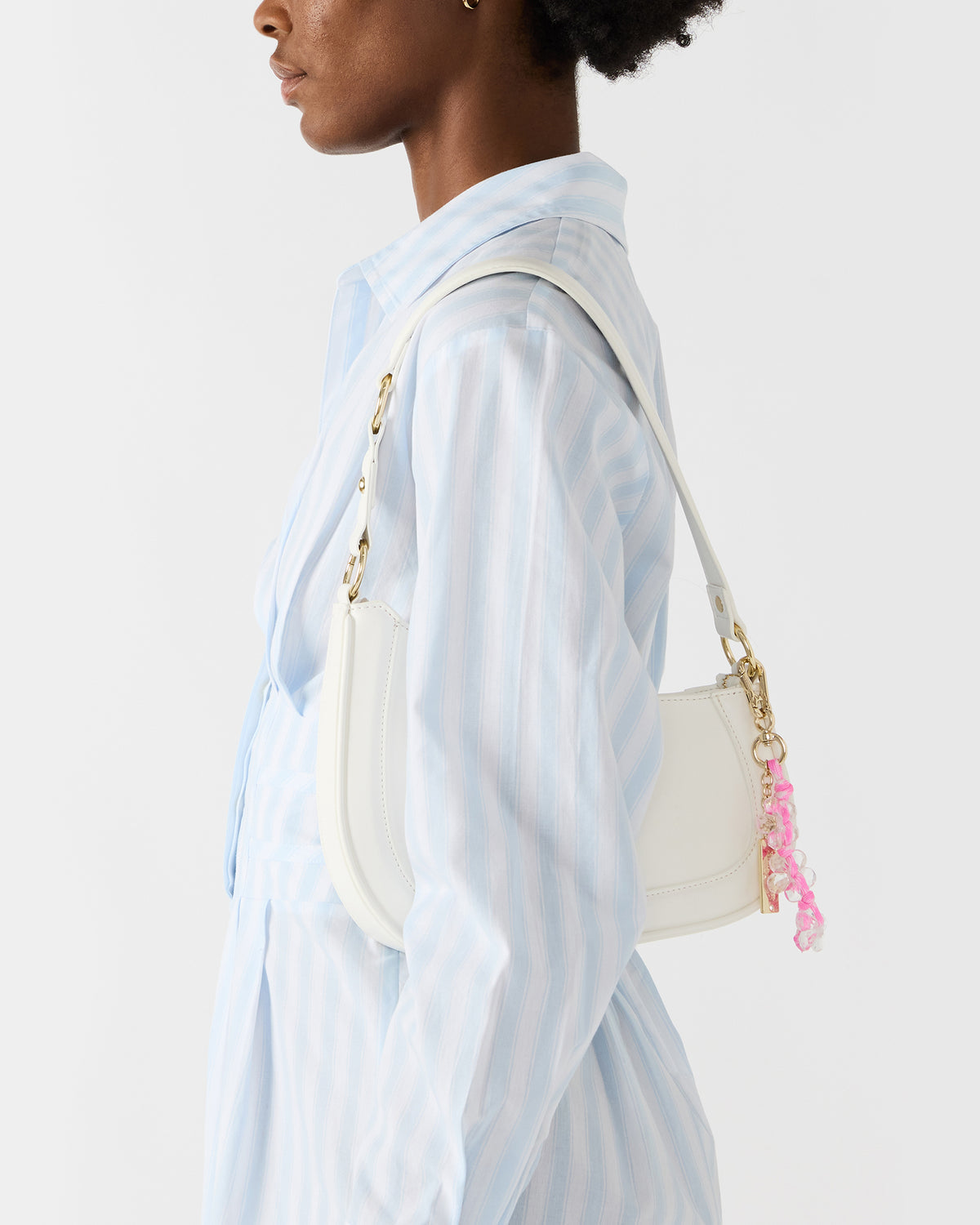Steve Madden MUSEE Bag White Asymmetrical Shoulder Strap Handbag
