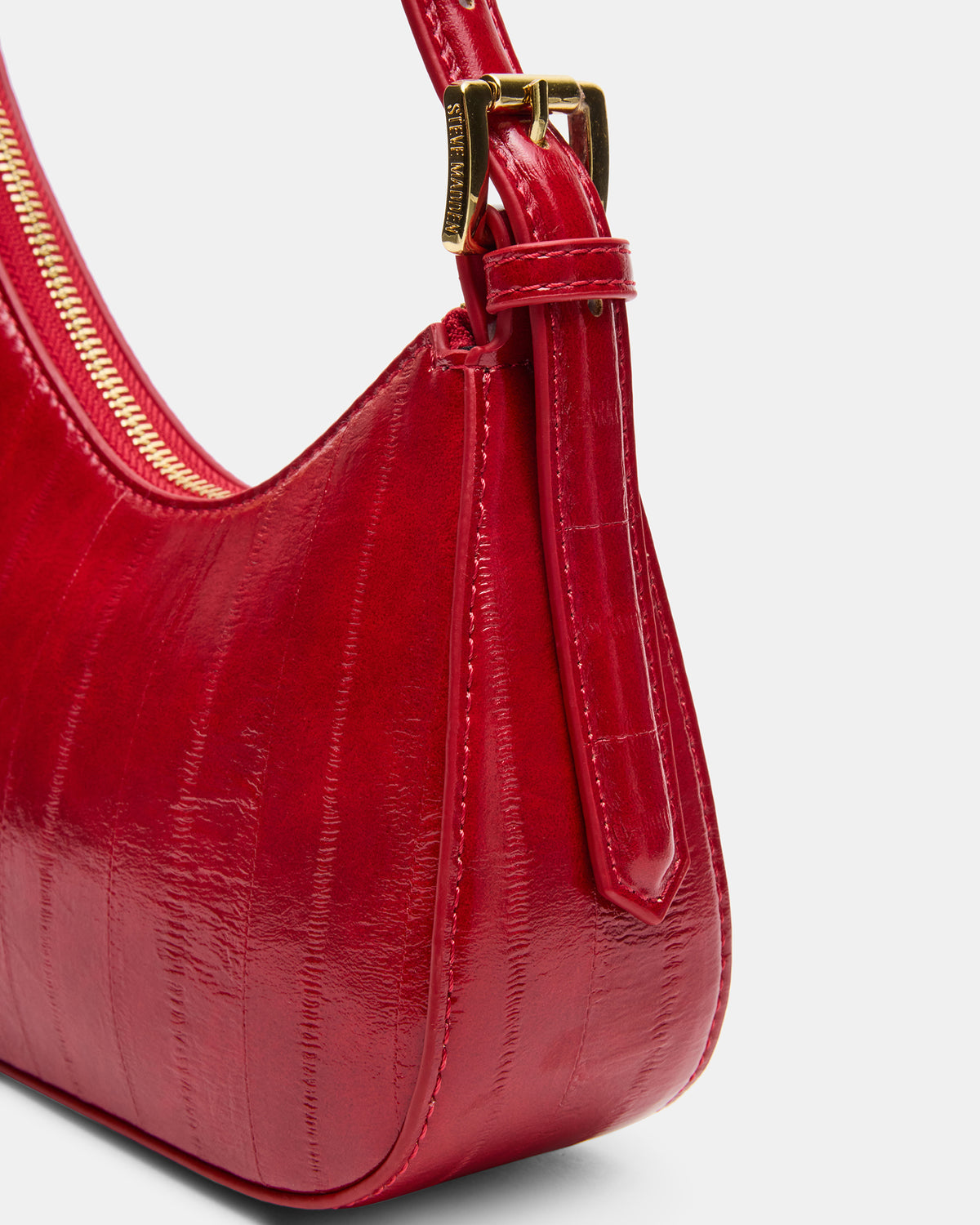 Steve Madden SMITH Bag Red Eel Asymmetric Shoulder Handbag