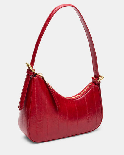 Steve Madden SMITH Bag Red Eel Asymmetric Shoulder Handbag