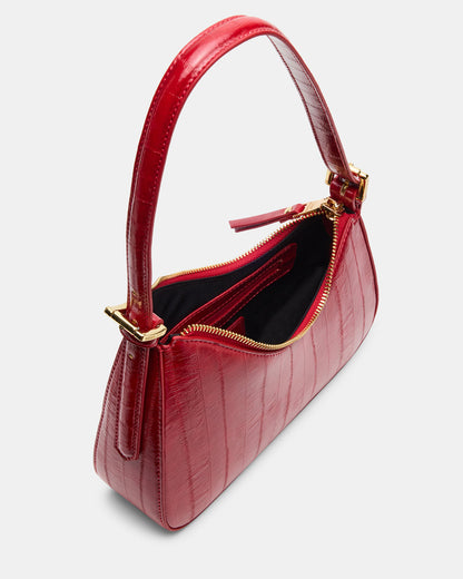 Steve Madden SMITH Bag Red Eel Asymmetric Shoulder Handbag