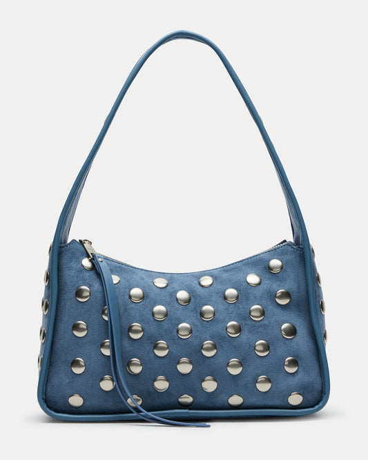 Steve Madden CHEYANN Bag Light Blue Hobo Dome-Studded Shoulder Strap Women's Handbag