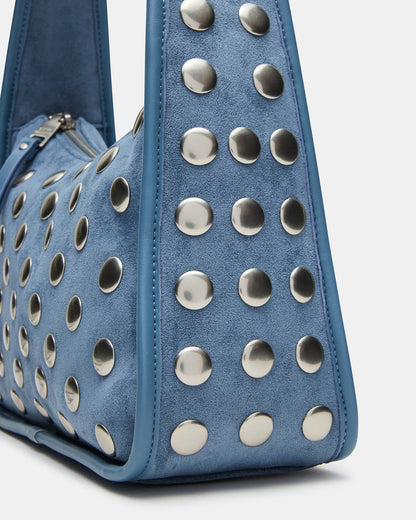 Steve Madden CHEYANN Bag Light Blue Hobo Dome-Studded Shoulder Strap Women's Handbag