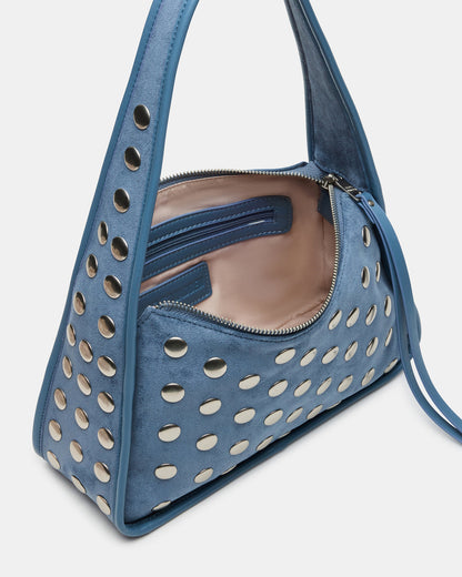 Steve Madden CHEYANN Bag Light Blue Hobo Dome-Studded Shoulder Strap Women's Handbag