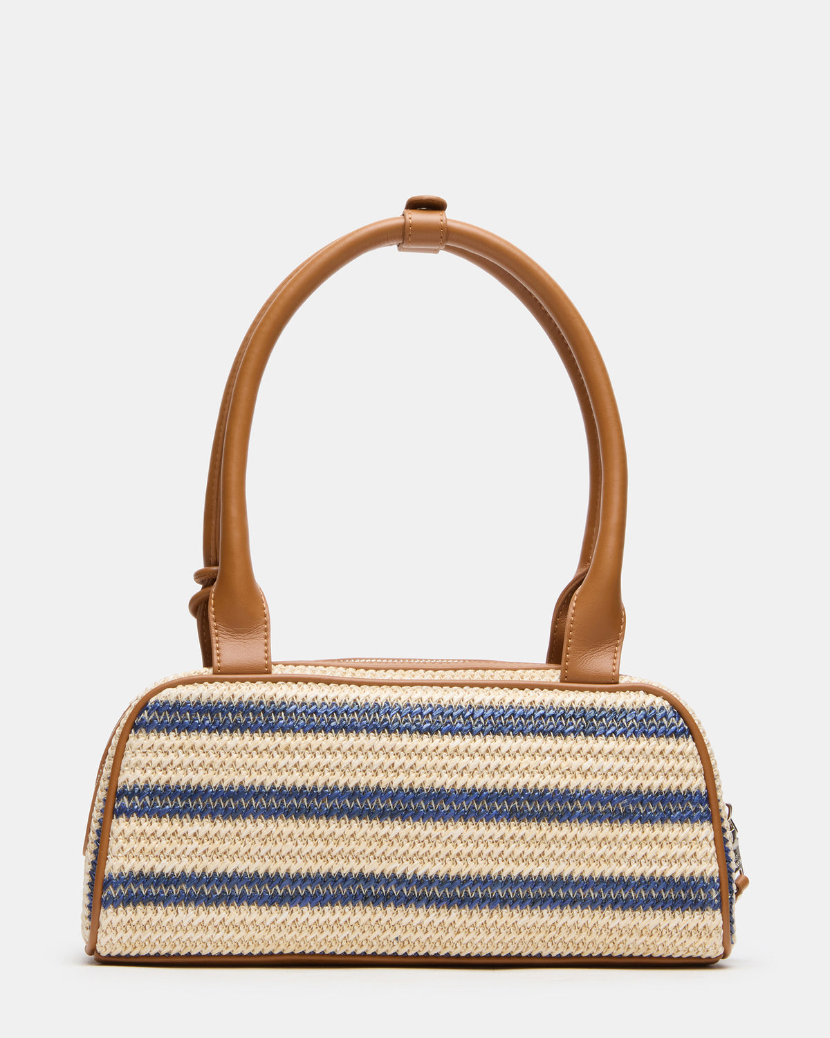 Steve Madden LAGUNE Bag Navy Multi Elongated Straw Shoulder Strap Handbag