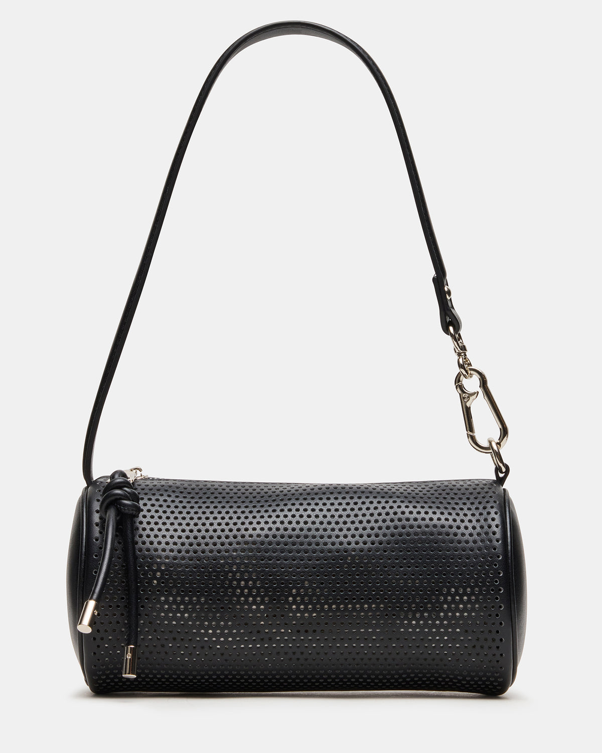 Steve Madden PRIYA Perforated Bag Black Mini Barrel Shoulder Handbag