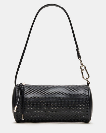 Steve Madden PRIYA Perforated Bag Black Mini Barrel Shoulder Handbag