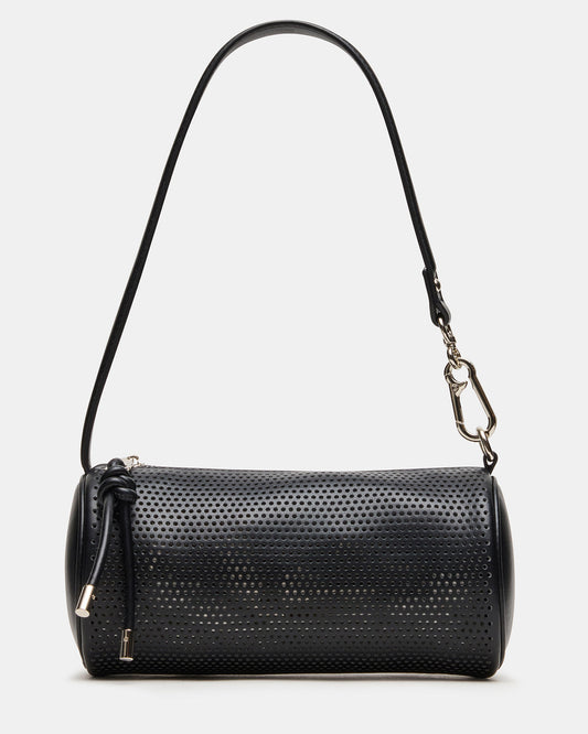 Steve Madden PRIYA Perforated Bag Black Mini Barrel Shoulder Handbag