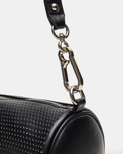 Steve Madden PRIYA Perforated Bag Black Mini Barrel Shoulder Handbag