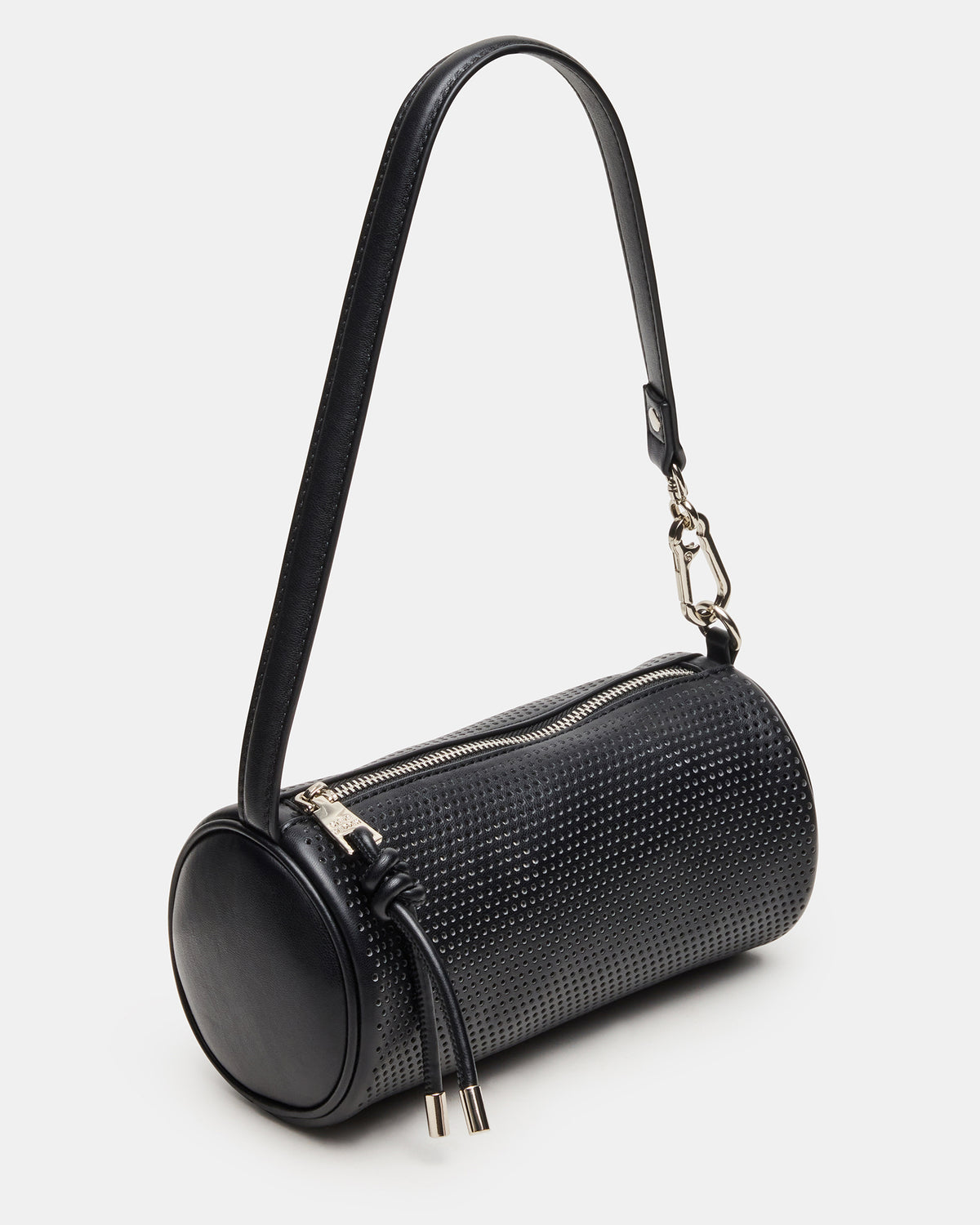 Steve Madden PRIYA Perforated Bag Black Mini Barrel Shoulder Handbag