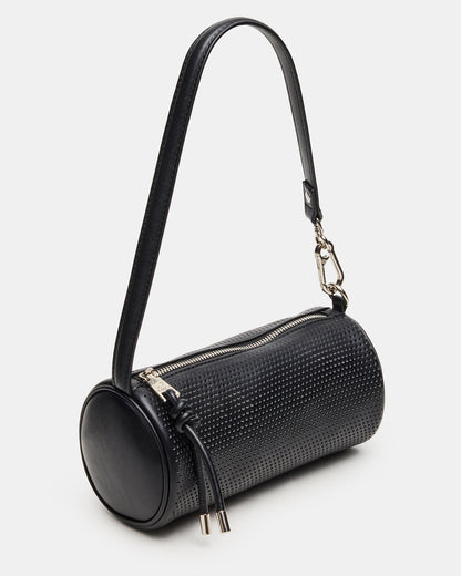 Steve Madden PRIYA Perforated Bag Black Mini Barrel Shoulder Handbag
