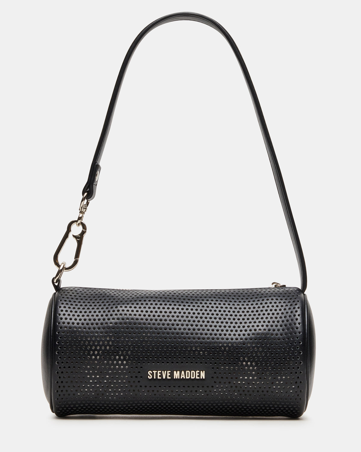Steve Madden PRIYA Perforated Bag Black Mini Barrel Shoulder Handbag