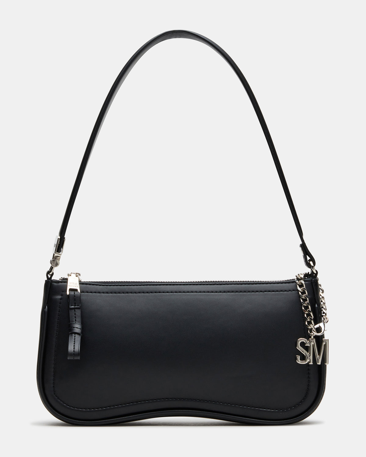 Steve Madden ANGEL Bag Black Top-Zipper Structured Shoulder Strap Handbag