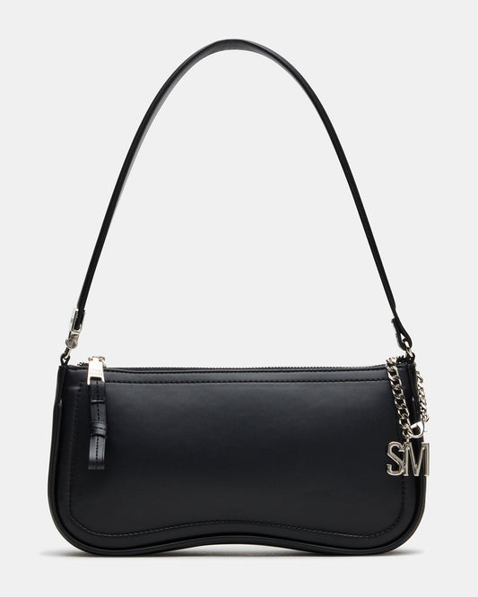Steve Madden ANGEL Bag Black Top-Zipper Structured Shoulder Strap Handbag
