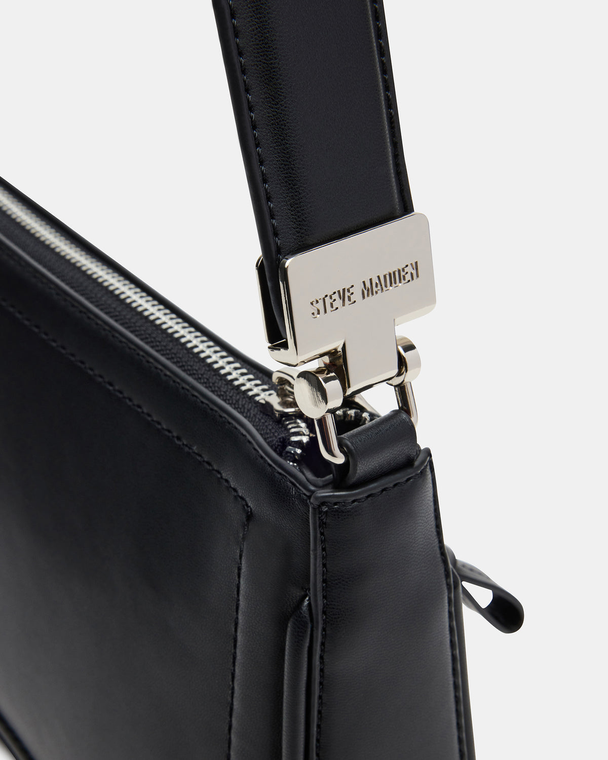 Steve Madden ANGEL Bag Black Top-Zipper Structured Shoulder Strap Handbag