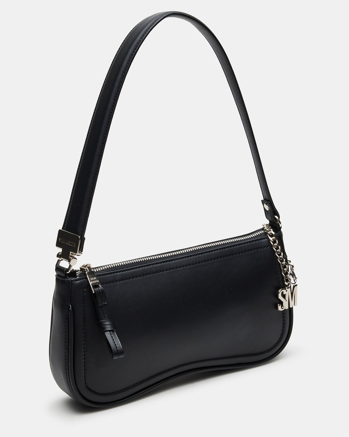 Steve Madden ANGEL Bag Black Top-Zipper Structured Shoulder Strap Handbag