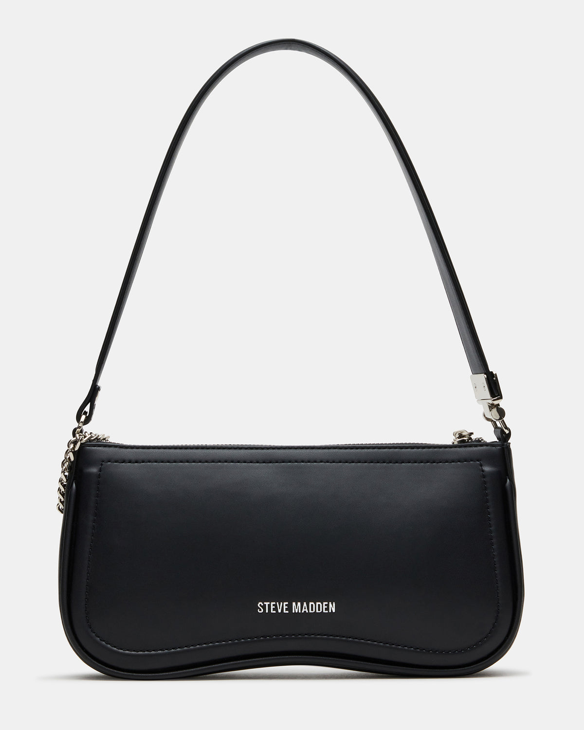 Steve Madden ANGEL Bag Black Top-Zipper Structured Shoulder Strap Handbag