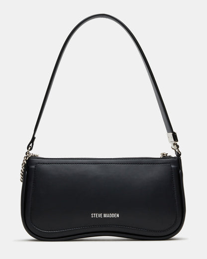 Steve Madden ANGEL Bag Black Top-Zipper Structured Shoulder Strap Handbag