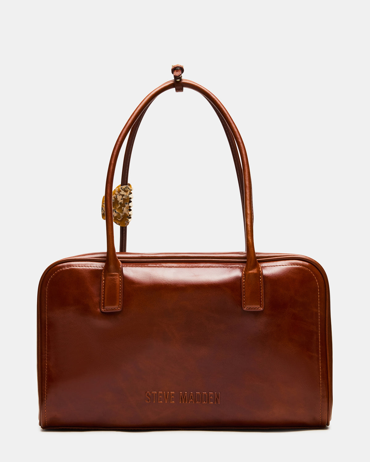 Steve Madden CANDICE Bag Rust Shoulder Strap Box Satchel Handbag