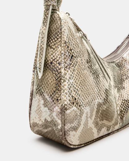 Steve Madden SMITH Bag Silver Snake Asymmetric Shoulder Handbag
