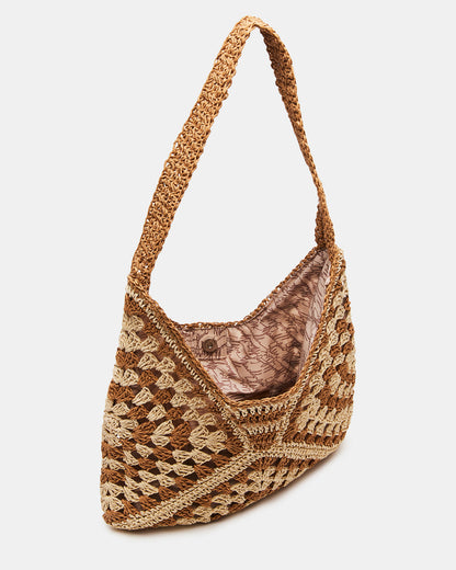 Steve Madden BORA Natural Multi Women's Raffia Hobo Shoulder Bag