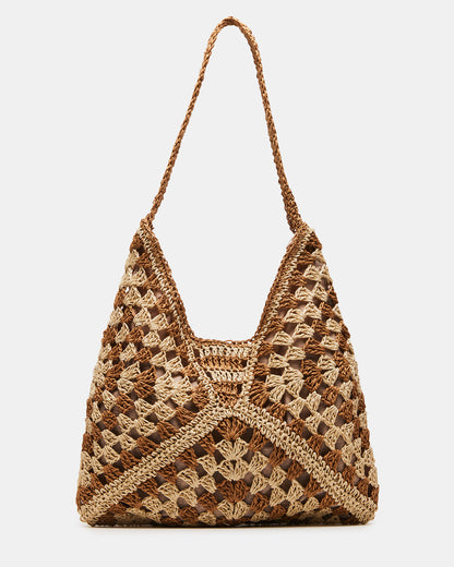 Steve Madden BORA Natural Multi Women's Raffia Hobo Shoulder Bag