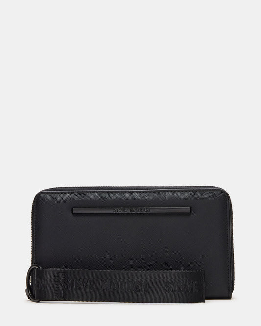 Steve Madden ZIP Wallet Black Zipper Cloure Wristlet Wallet