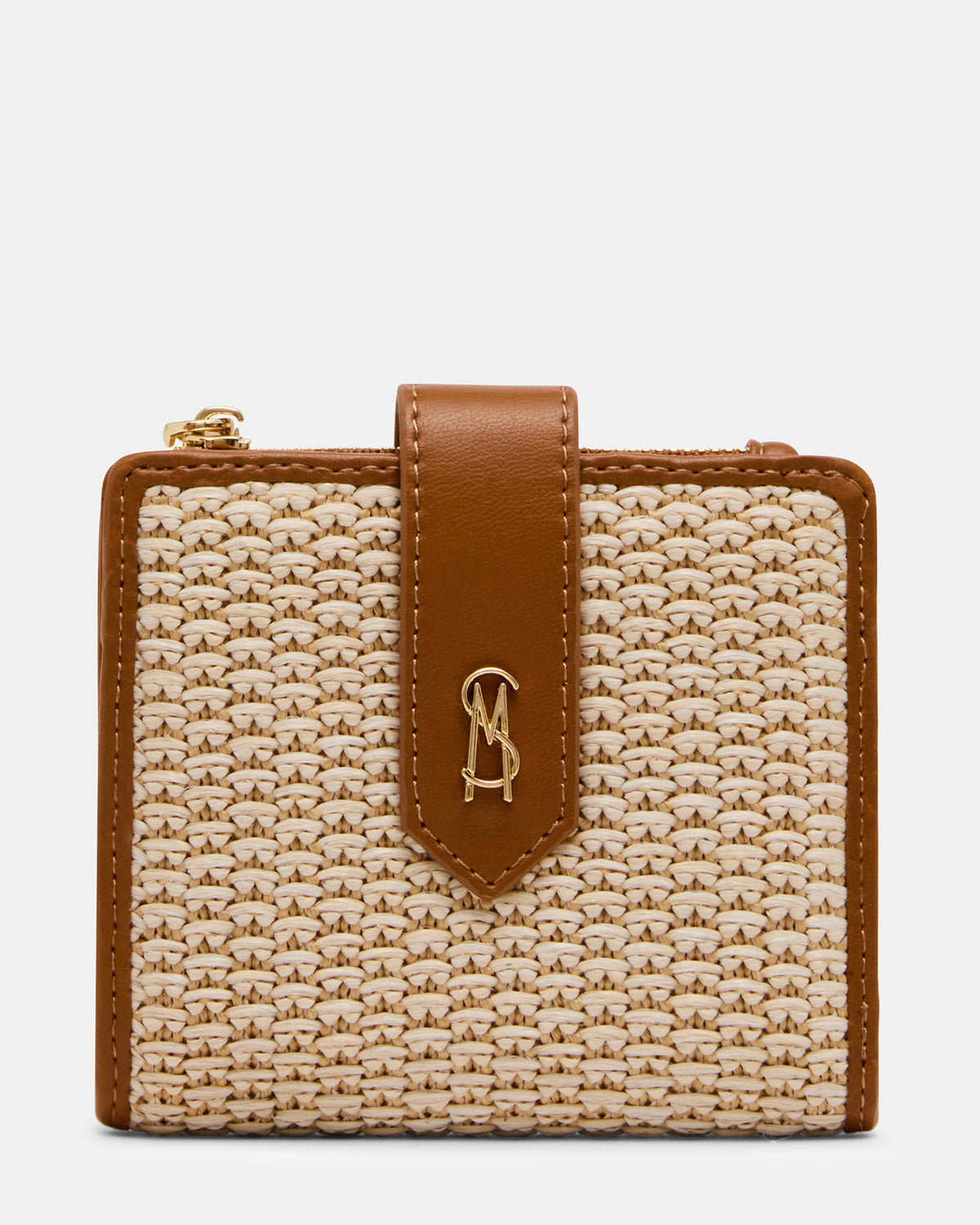 Steve Madden JEM STRAW Light Natural Bifold Wallet