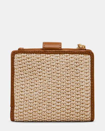 Steve Madden JEM STRAW Light Natural Bifold Wallet