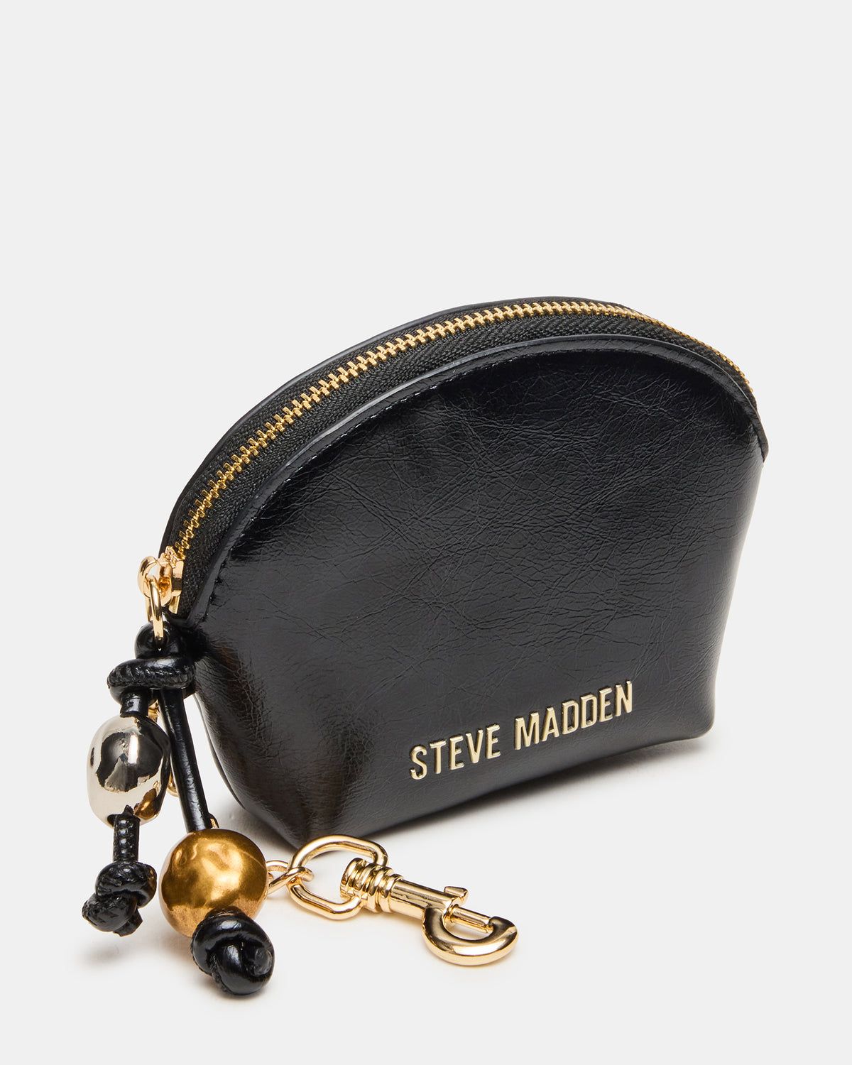 Steve Madden CASSIDI Wallet Black Dome-Shaped Card Holder