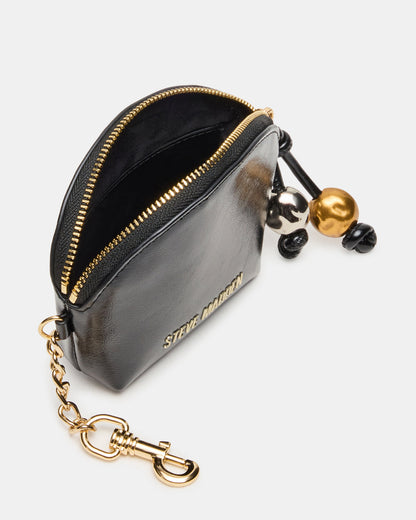Steve Madden CASSIDI Wallet Black Dome-Shaped Card Holder