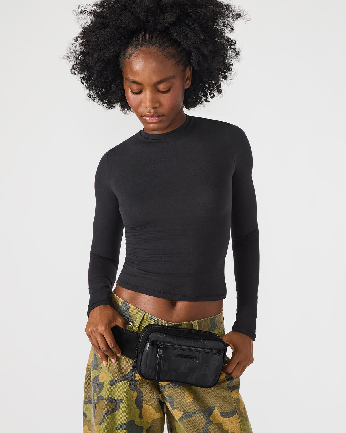 Steve Madden LIND Black/Black Women's Adjustable Belt Handbag