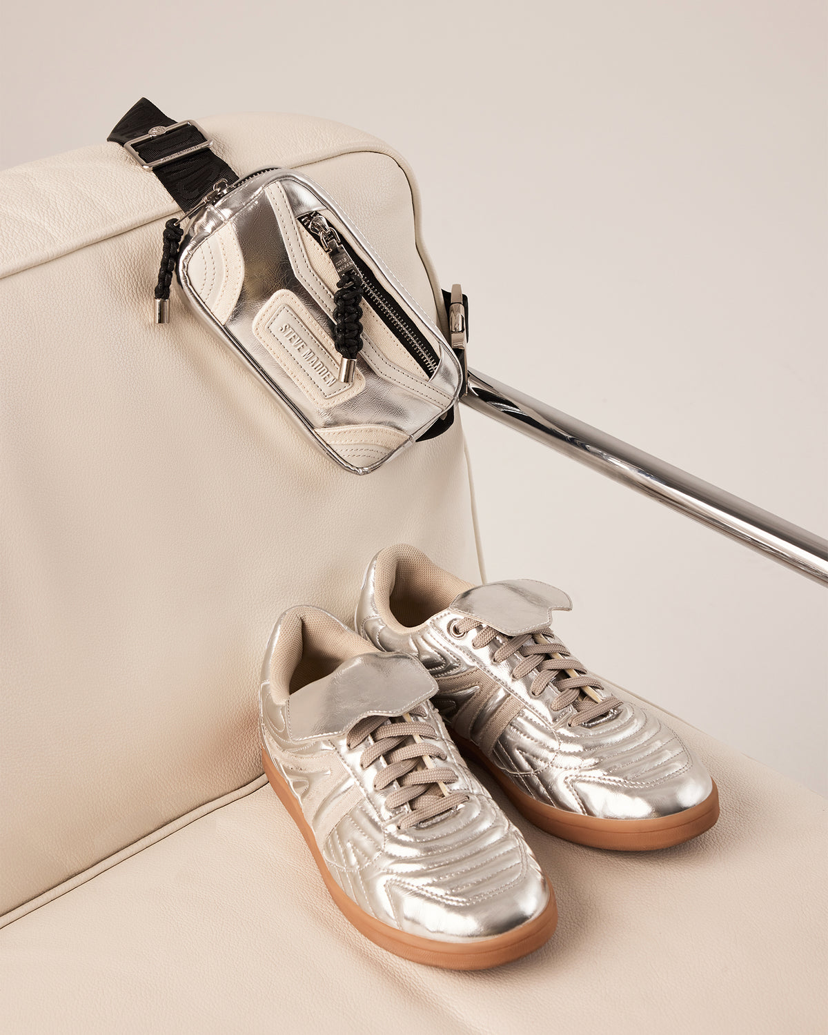 Steve Madden MADRIDD Belt Bag Silver | Women's Handbags