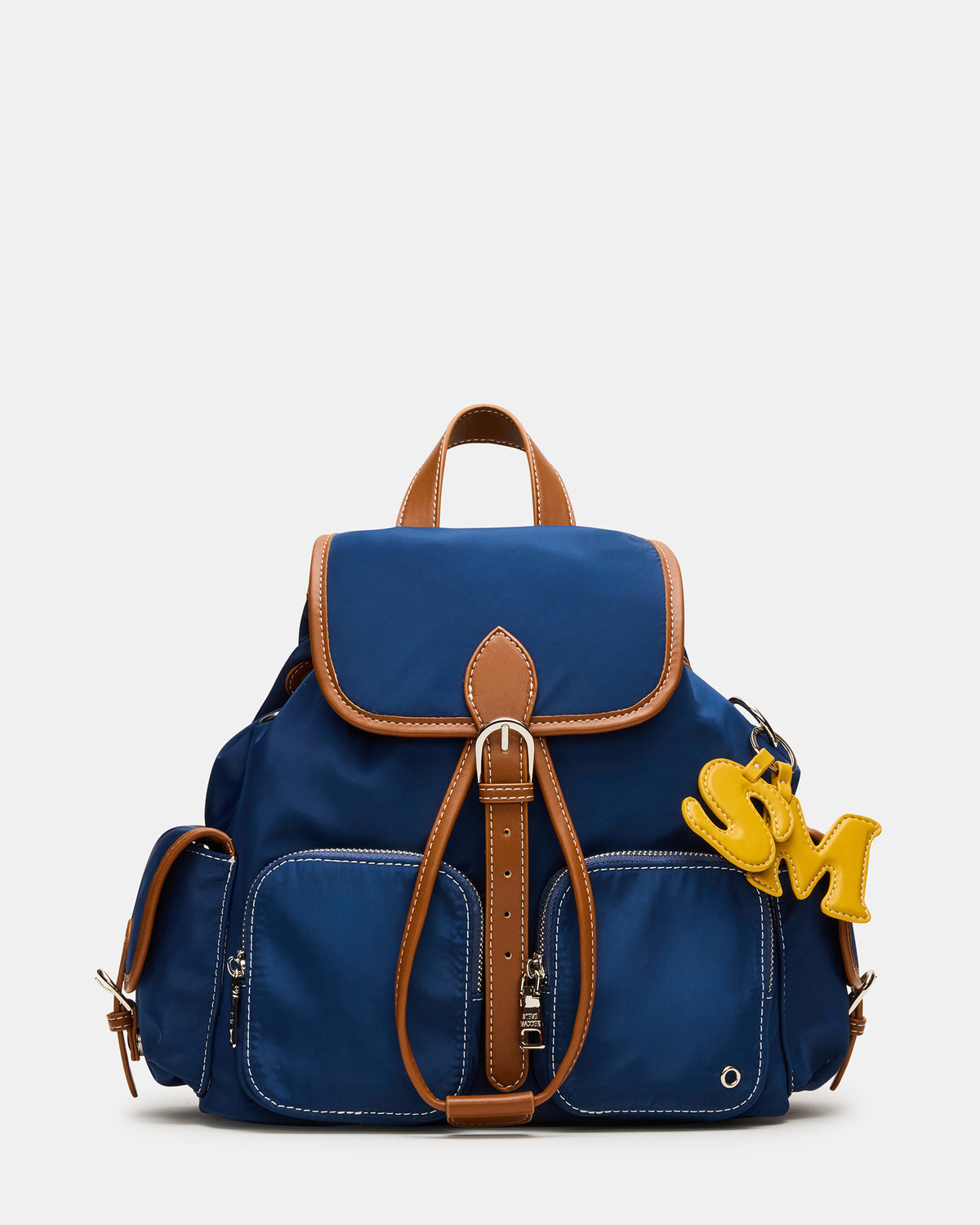 Steve Madden STUDIO Bag Navy Nylon Cargo Pocket Drawstring Women's Backpack Handbag