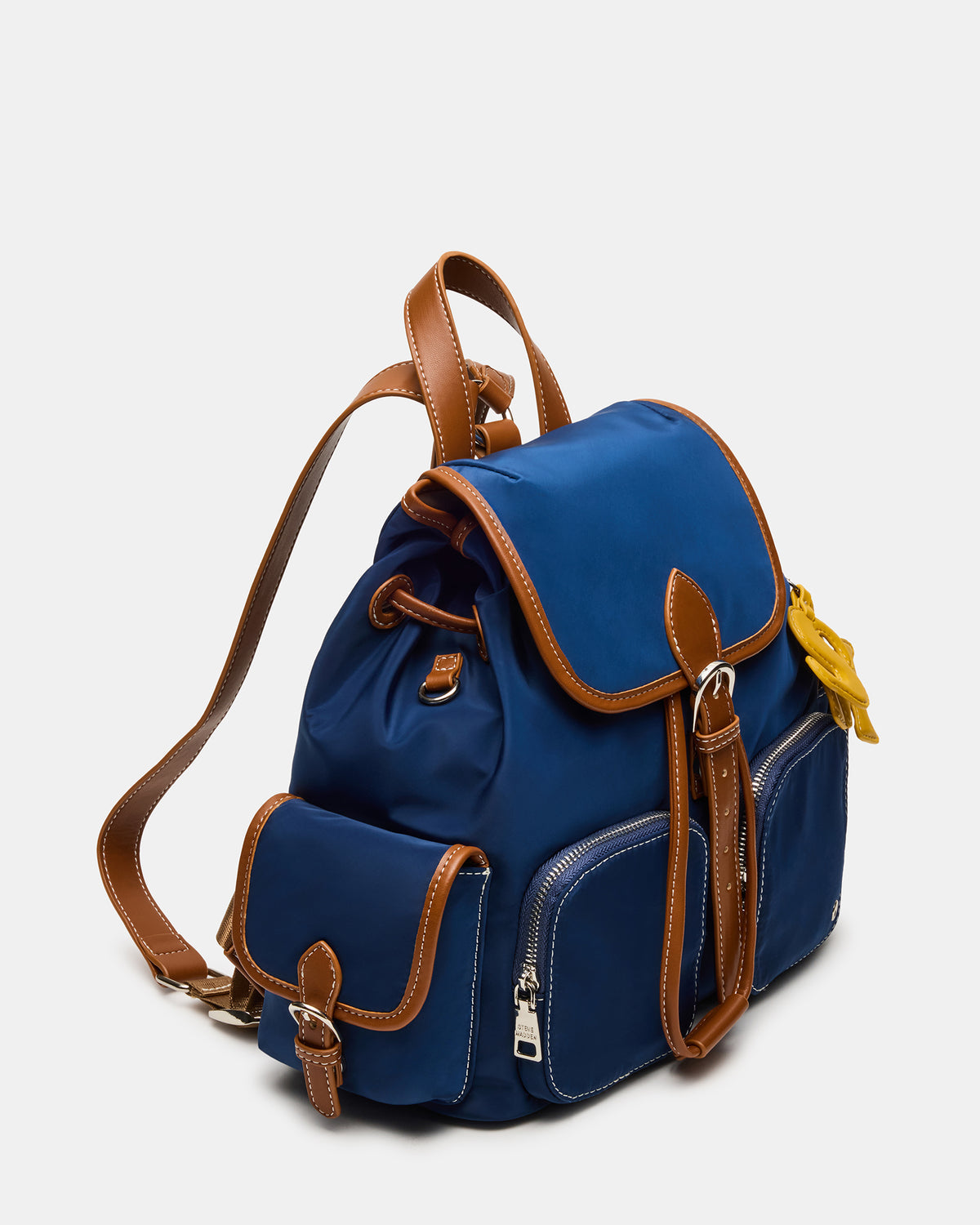 Steve Madden STUDIO Bag Navy Nylon Cargo Pocket Drawstring Women's Backpack Handbag