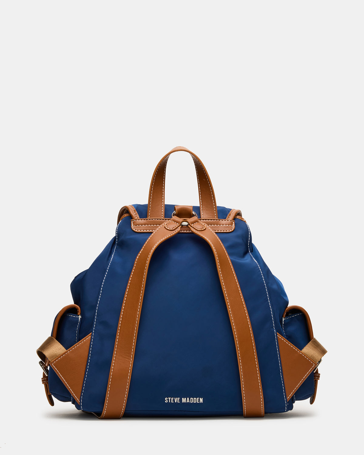 Steve Madden STUDIO Bag Navy Nylon Cargo Pocket Drawstring Women's Backpack Handbag