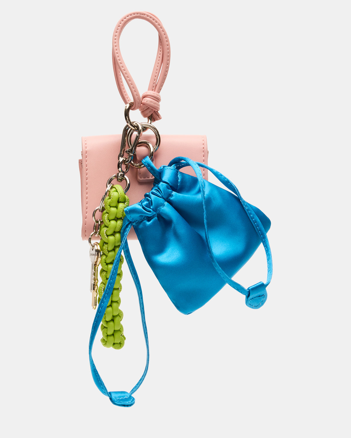 Steve Madden TRAVEL BAG CHARM Coral Multi Card Wallet Attachable Bag Charm