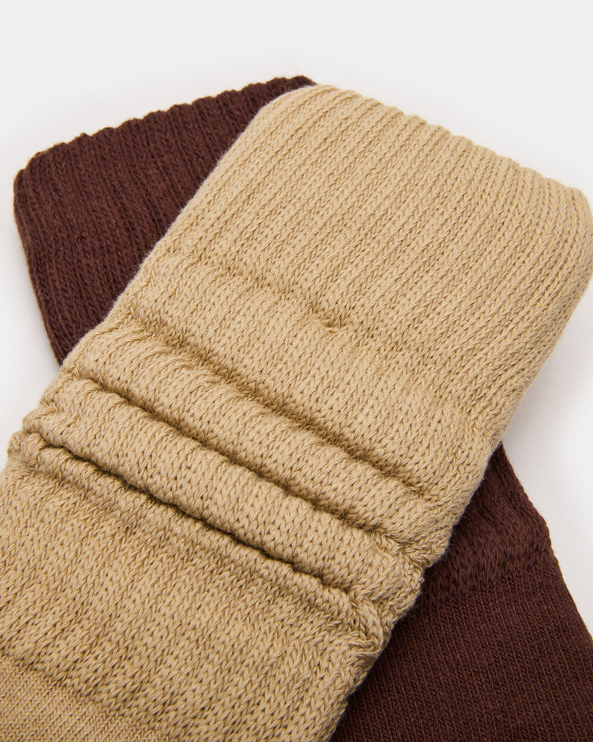 Steve Madden 2 PACK RIB SLOUCH SOCKS TAN MULTI Women's Ribbed Quarter Socks