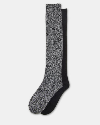 Steve Madden FALL 2 PACK MARLED KNEE HIGH SOCKS Black Women's Marled Knee-High Socks