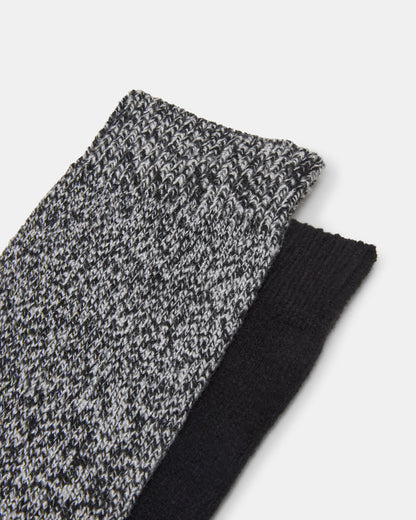 Steve Madden FALL 2 PACK MARLED KNEE HIGH SOCKS Black Women's Marled Knee-High Socks