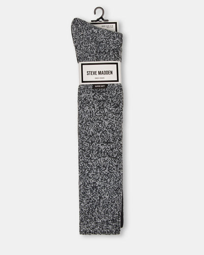 Steve Madden FALL 2 PACK MARLED KNEE HIGH SOCKS Black Women's Marled Knee-High Socks