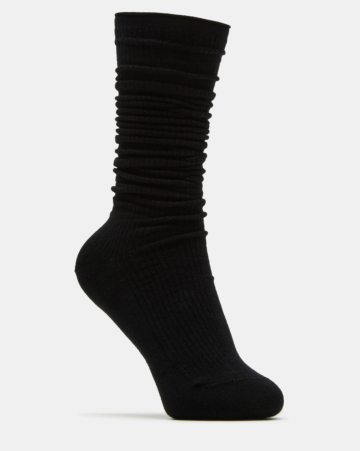 Steve Madden 2 PACK SLOUCHY CREW SOCKS BLACK WHITE Scrunch Socks
