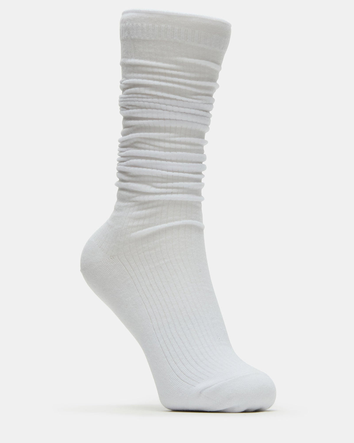 Steve Madden 2 PACK SLOUCHY CREW SOCKS BLACK WHITE Scrunch Socks