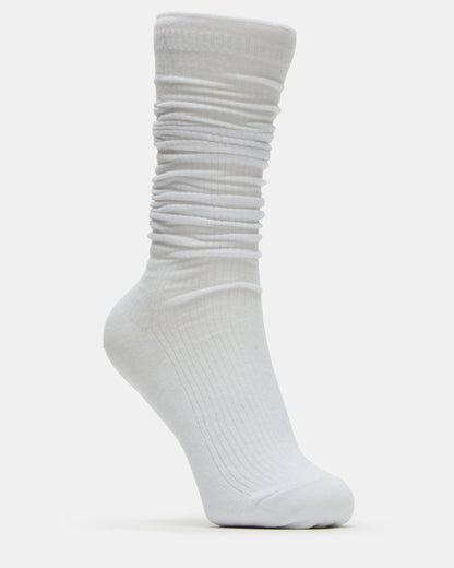 Steve Madden 2 PACK SLOUCHY CREW SOCKS BLACK WHITE Scrunch Socks