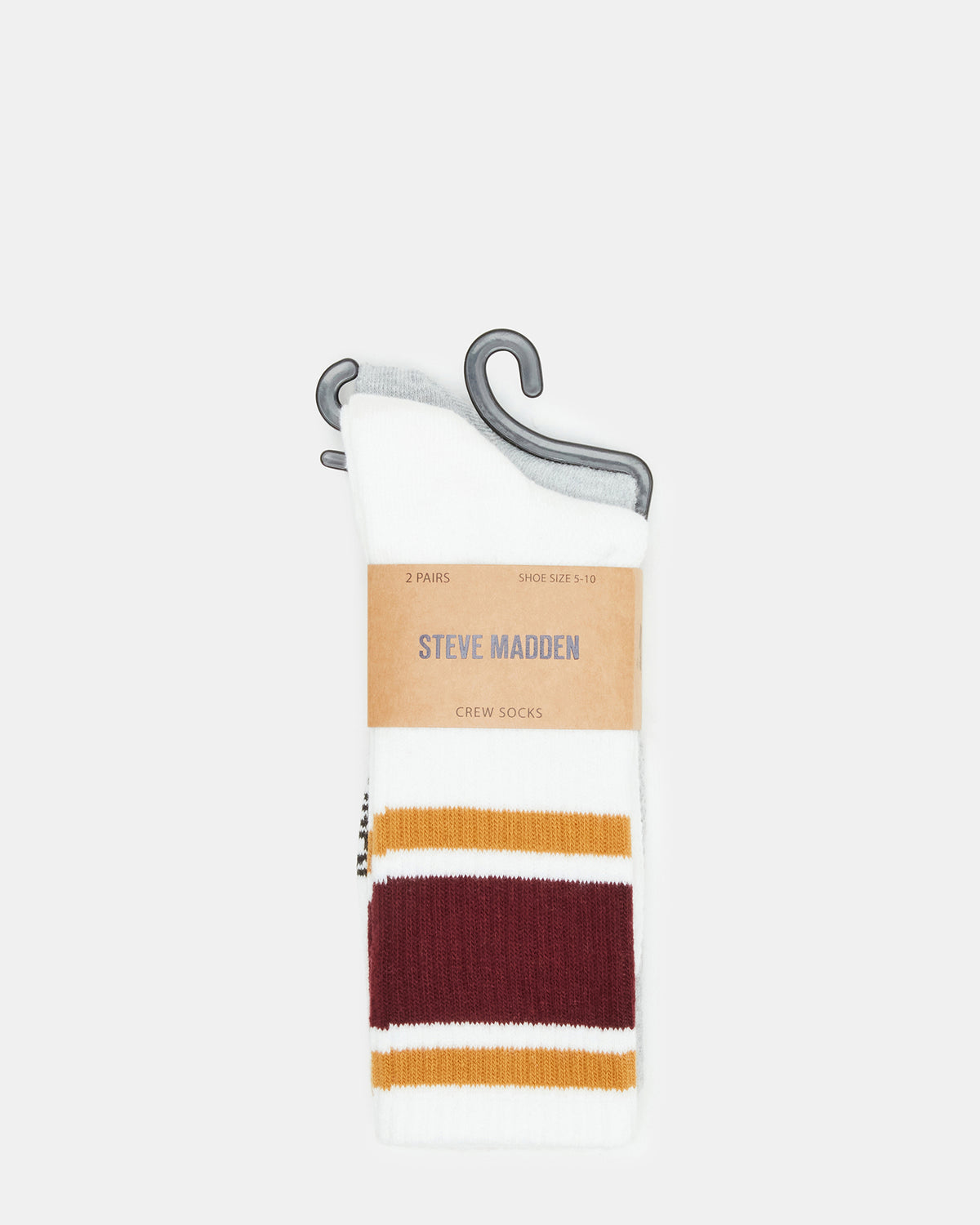 Steve Madden VARSITY CREW SOCKS Bone Multi Women's Stripe Detail Socks
