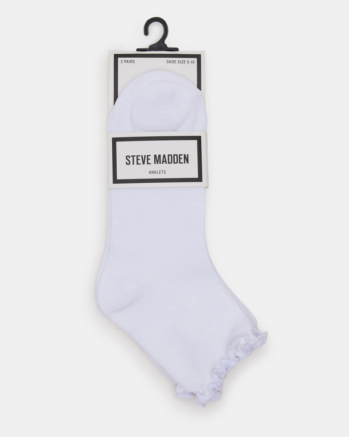 Steve Madden LETTUCE EDGE ANKLET SOCKS White Women's Anklet Socks