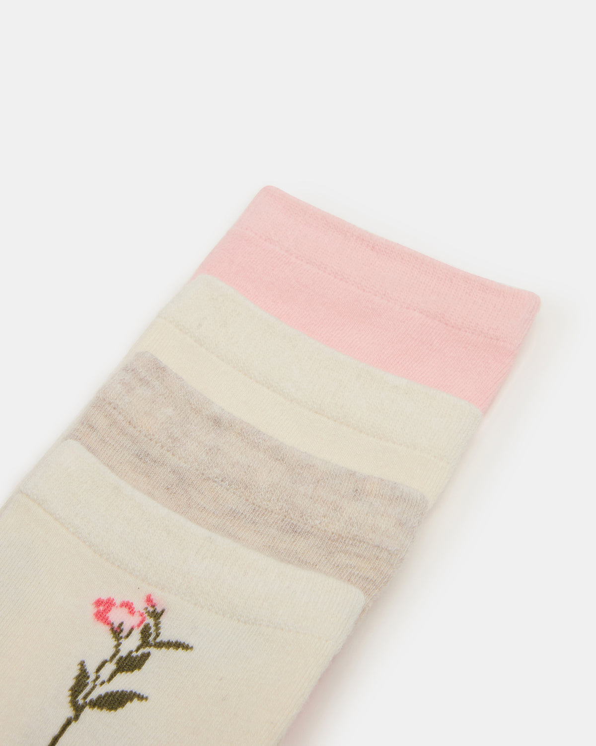 Steve Madden 4 BLOOM PACK FLOWER SOCKS IVORY MULTI Women's Anklet Socks