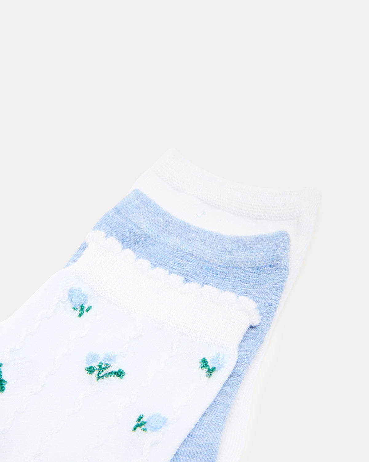 Steve Madden 3 SPRING PACK FLOWER SOCKS WHITE MULTI