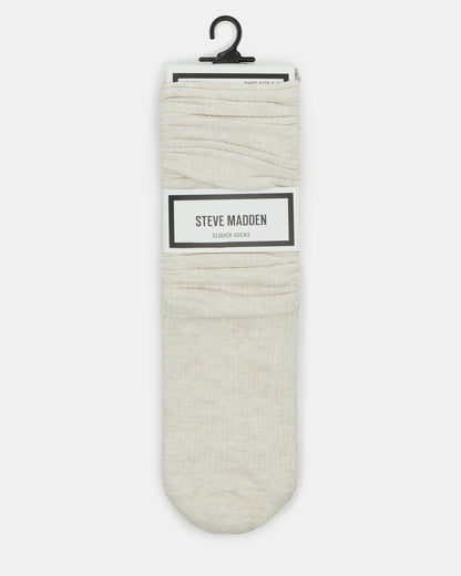 Steve Madden SLOUCHY RIB SOCKS OATMEAL HEATHER Scrunch Socks