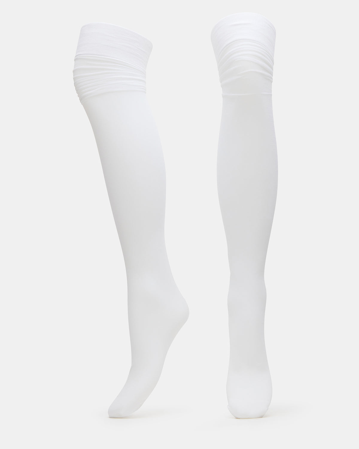 Steve Madden PREPPY White Over-The-Knee Footed Women's Tights
