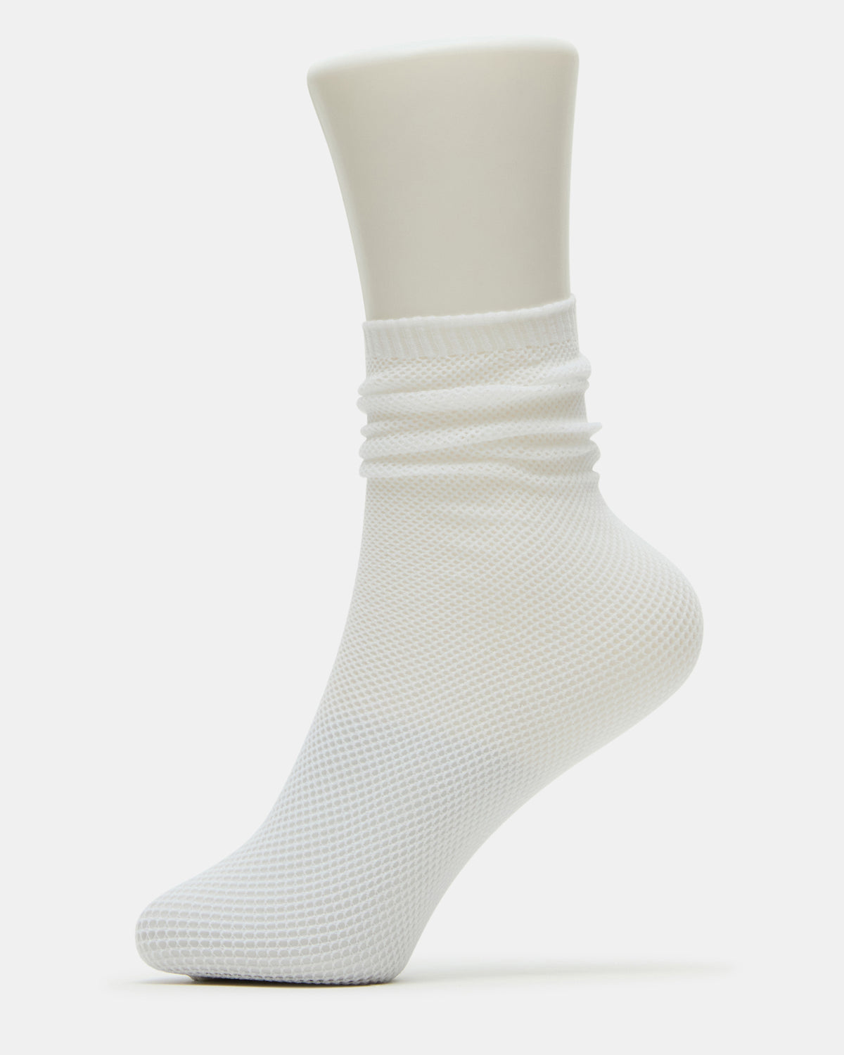 Steve Madden FISHNET SHLOUCHY CREW SOCKS White Women's Quarter Socks